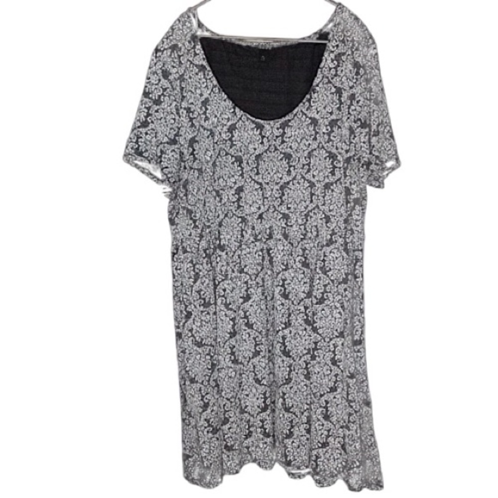 Torrid | Black & White Textured Skater Dress 4X